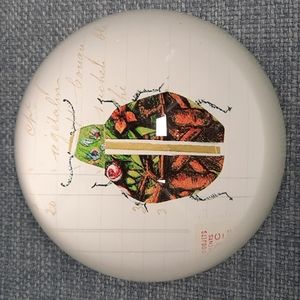 Glass Paperweight Ladybug Round Writing Desk Accessory Writer Teacher Office